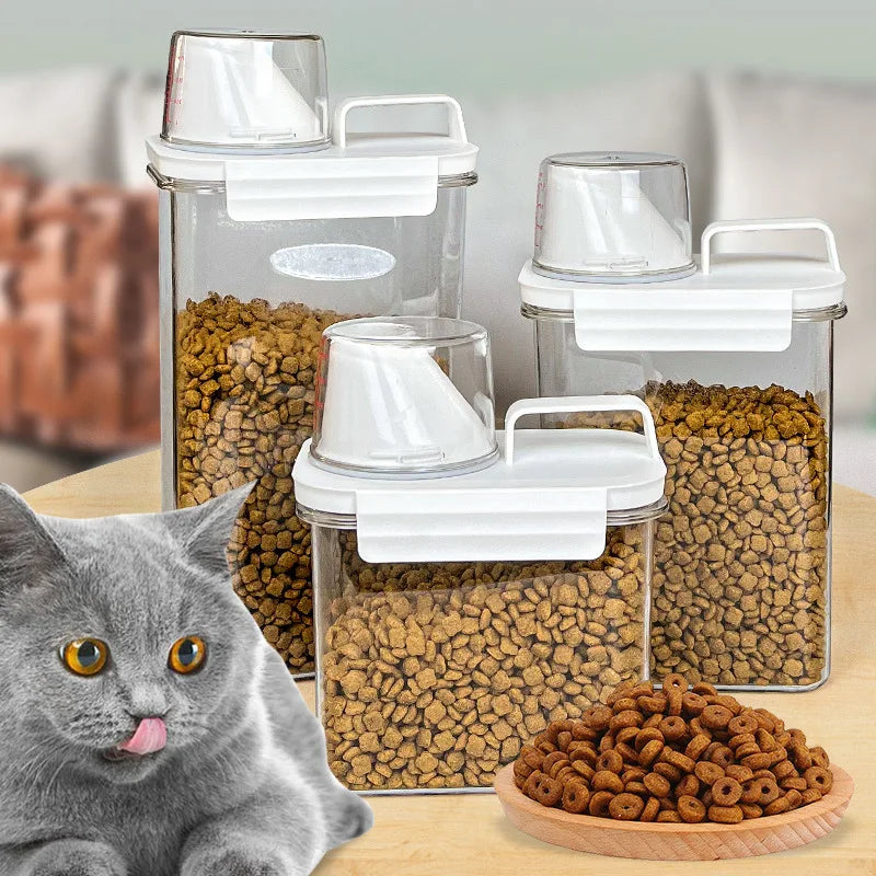 Multi-Size Airtight Storage Jars with Measuring Scale and Record Date–Clear PP+PET Containers for Detergents Pet Food Dry Goods