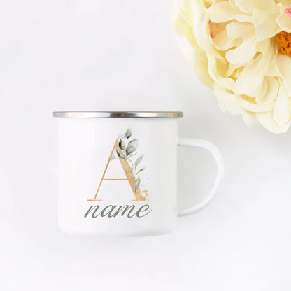 Floral Initial Name Cup Custom Name Tea Coffee Hot Chocolate Mug Bride Bridesmaid Mothers Day Christmas Gift for Her