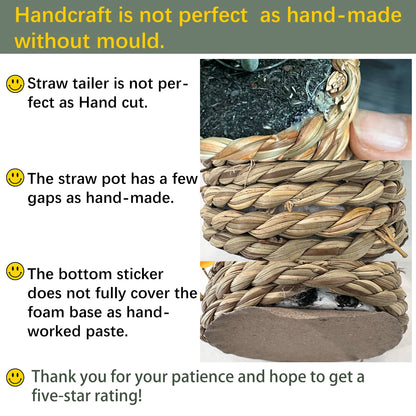 Green Artificial Plants Eucalyptus Grass Woven Small Potted Plants Grass Mound 11Cm PE Material Home Decoration