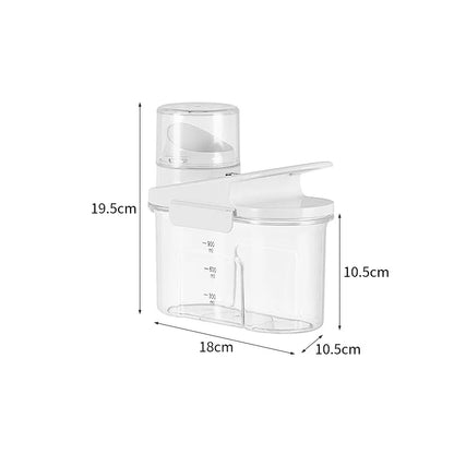 Multi-Size Airtight Storage Jars with Measuring Scale and Record Date–Clear PP+PET Containers for Detergents Pet Food Dry Goods